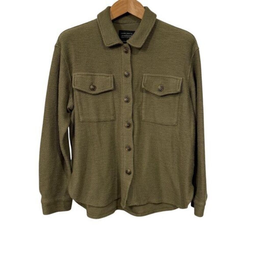 Sanctuary x‎ Anthropologie Womens Collared Shirt Knit L Cabincore Utility Urban